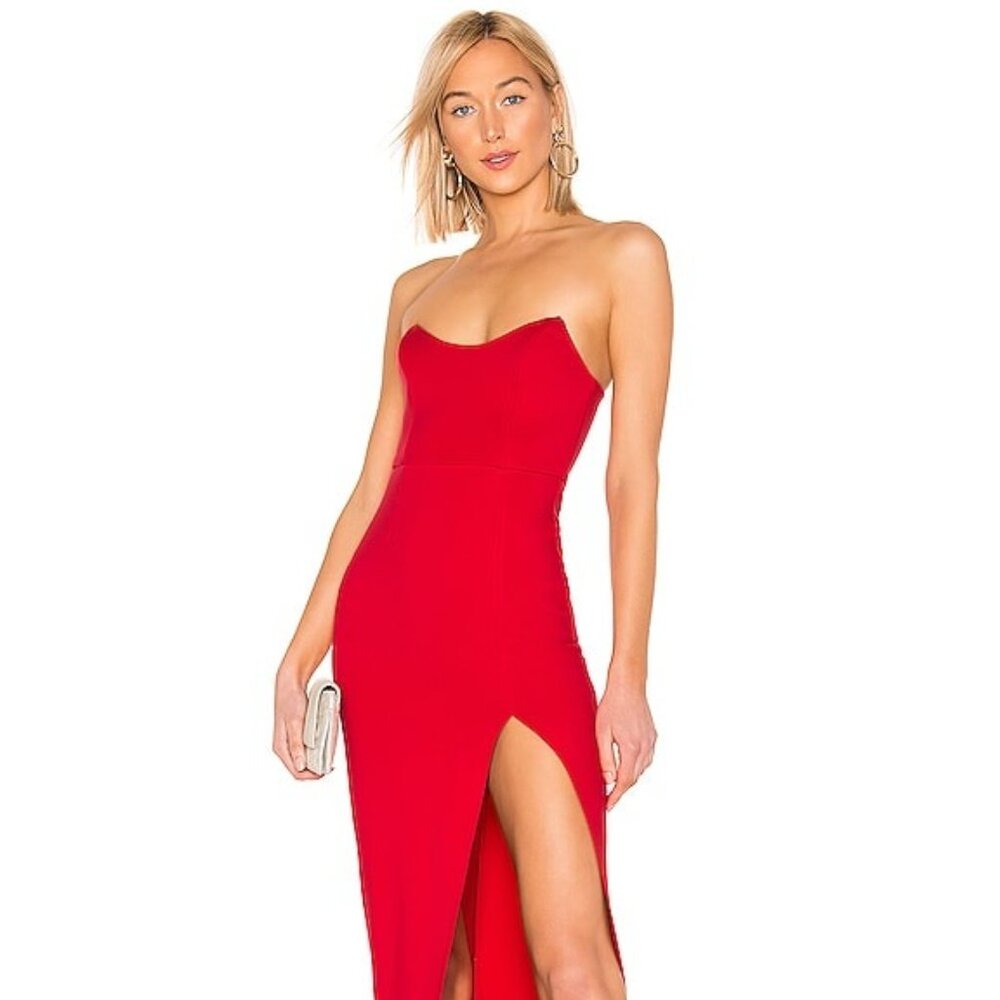 Revolve Superdown Ryleigh Strapless Maxi Dress in Red - XXS